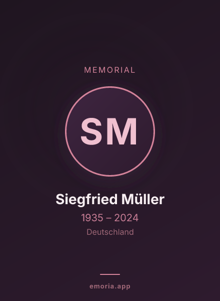 Memorial portrait of Siegfried Müller