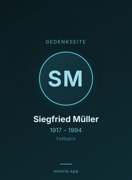 Gedenkportrait von Siegfried Müller