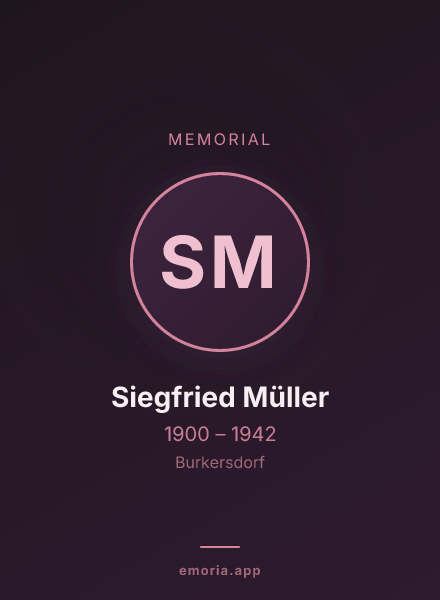 Memorial portrait of Siegfried Müller