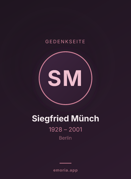 Gedenkportrait von Siegfried Münch