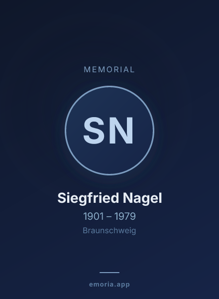 Memorial portrait of Siegfried Nagel