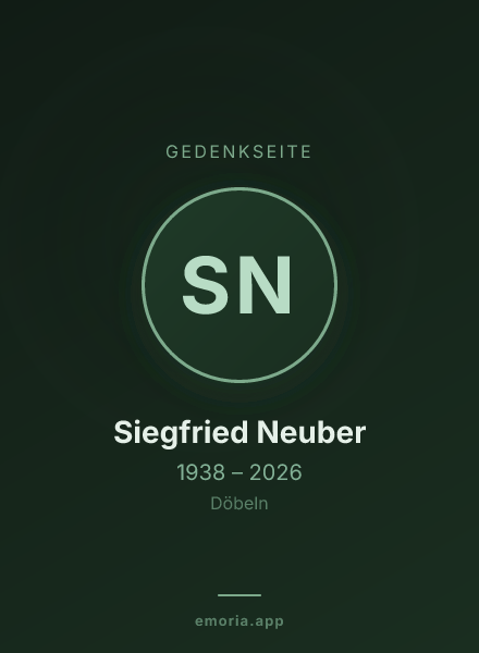 Gedenkportrait von Siegfried Neuber