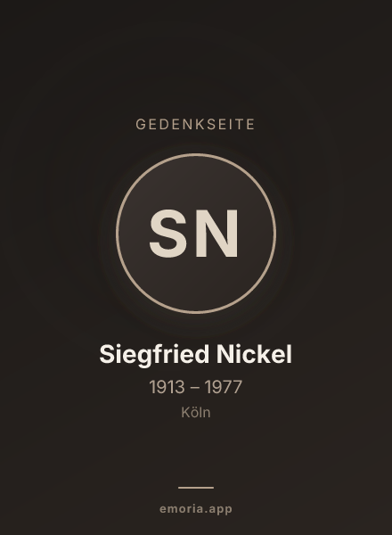 Gedenkportrait von Siegfried Nickel