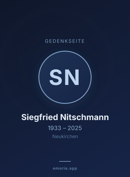 Gedenkportrait von Siegfried Nitschmann
