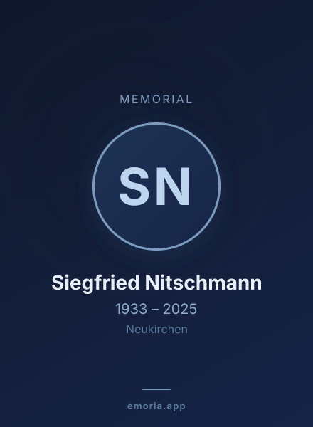 Memorial portrait of Siegfried Nitschmann