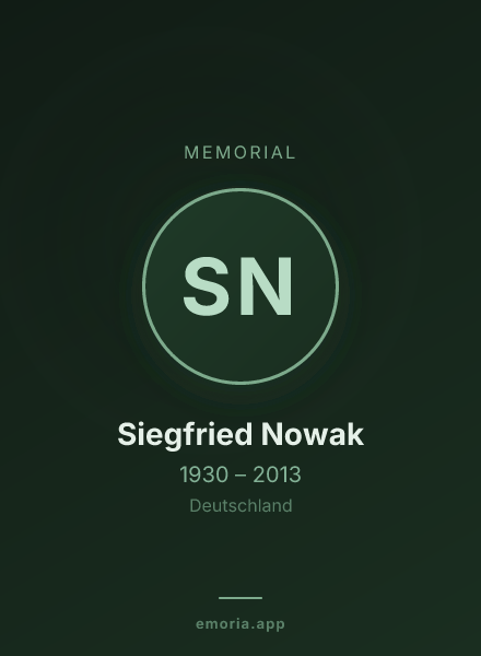 Memorial portrait of Siegfried Nowak