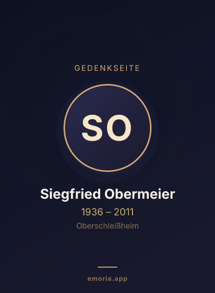Gedenkportrait von Siegfried Obermeier