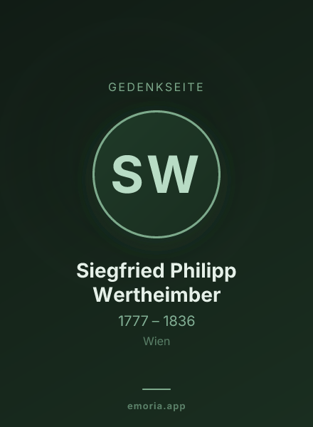 Gedenkportrait von Siegfried Philipp Wertheimber
