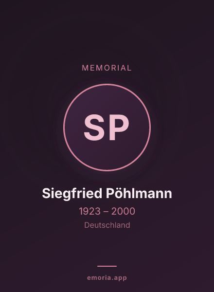 Memorial portrait of Siegfried Pöhlmann