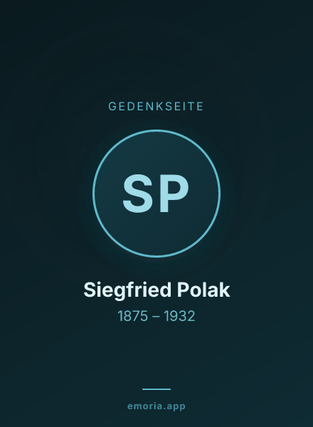 Gedenkportrait von Siegfried Polak