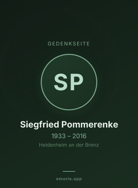 Gedenkportrait von Siegfried Pommerenke