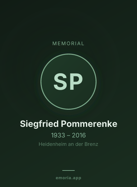Memorial portrait of Siegfried Pommerenke