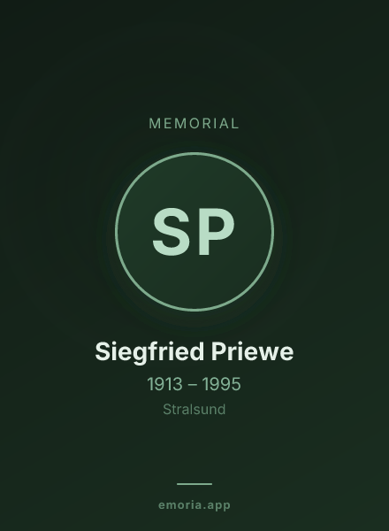 Memorial portrait of Siegfried Priewe