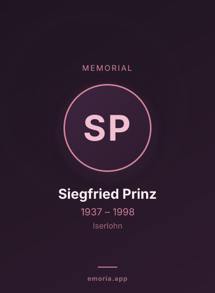 Memorial portrait of Siegfried Prinz