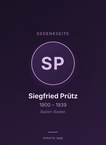 Gedenkportrait von Siegfried Prütz