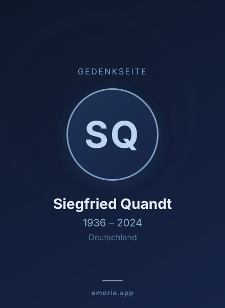 Gedenkportrait von Siegfried Quandt