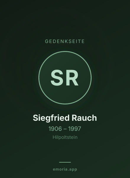 Gedenkportrait von Siegfried Rauch