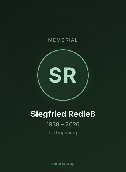 Memorial portrait of Siegfried Redieß