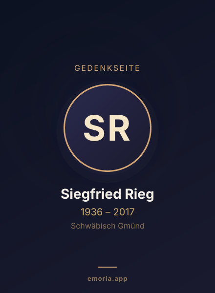 Gedenkportrait von Siegfried Rieg