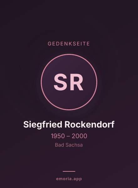 Gedenkportrait von Siegfried Rockendorf
