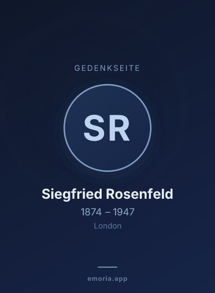 Gedenkportrait von Siegfried Rosenfeld