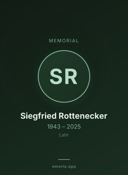 Memorial portrait of Siegfried Rottenecker