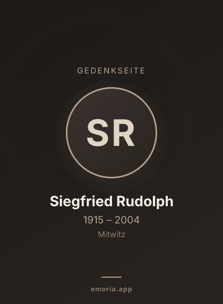 Gedenkportrait von Siegfried Rudolph