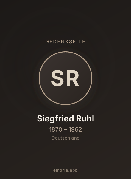 Gedenkportrait von Siegfried Ruhl