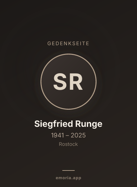Gedenkportrait von Siegfried Runge