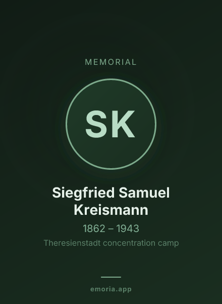 Memorial portrait of Siegfried Samuel Kreismann