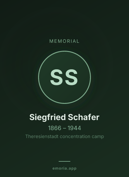 Memorial portrait of Siegfried Schafer