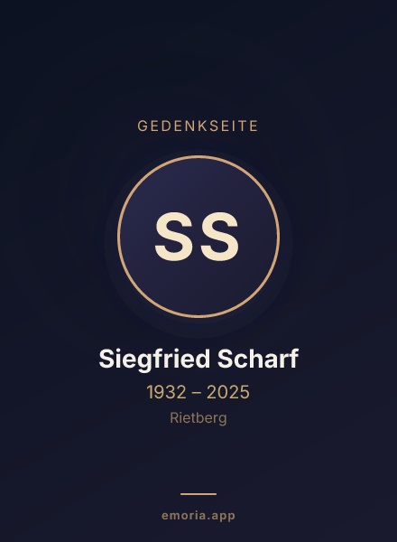 Gedenkportrait von Siegfried Scharf
