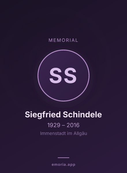 Memorial portrait of Siegfried Schindele