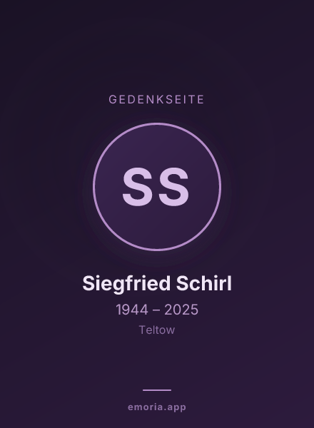 Gedenkportrait von Siegfried Schirl