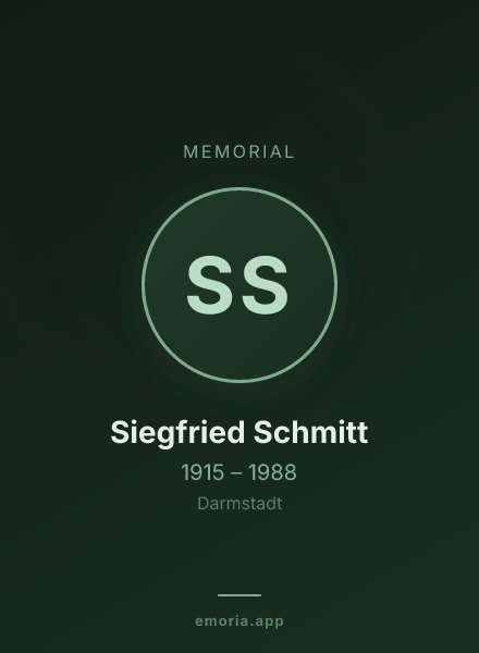 Memorial portrait of Siegfried Schmitt