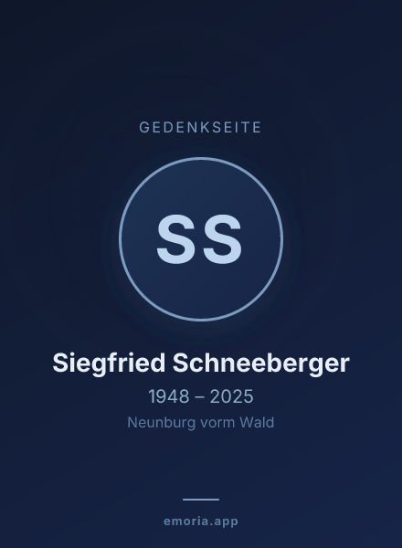 Gedenkportrait von Siegfried Schneeberger