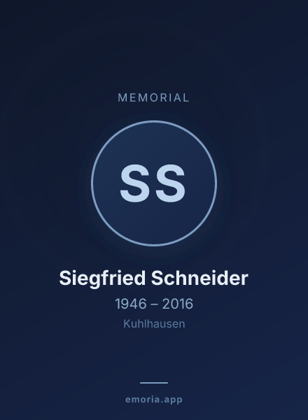 Memorial portrait of Siegfried Schneider