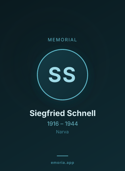 Memorial portrait of Siegfried Schnell