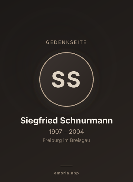Gedenkportrait von Siegfried Schnurmann