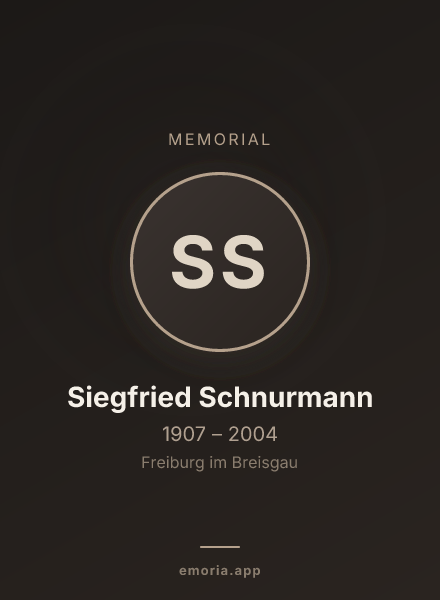 Memorial portrait of Siegfried Schnurmann