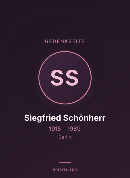Gedenkportrait von Siegfried Schönherr
