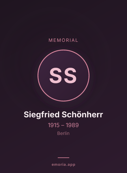 Memorial portrait of Siegfried Schönherr