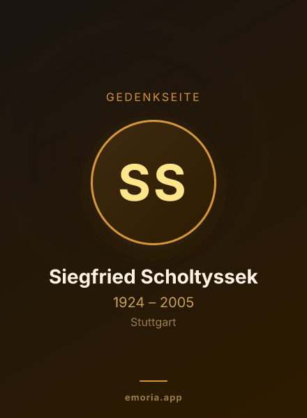 Gedenkportrait von Siegfried Scholtyssek