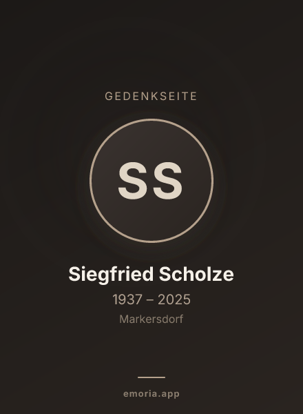 Gedenkportrait von Siegfried Scholze
