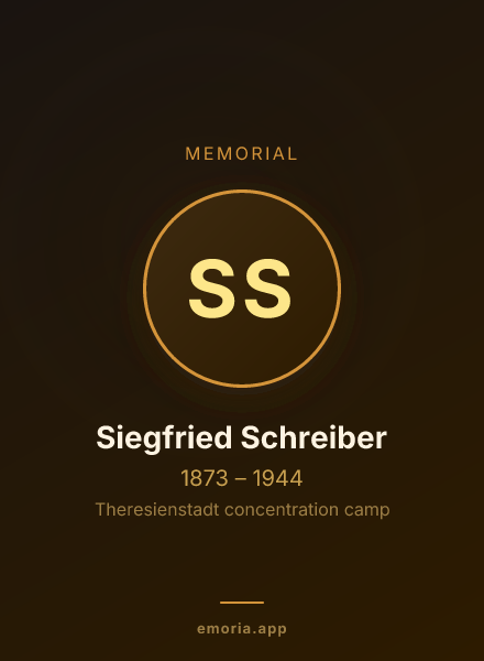 Memorial portrait of Siegfried Schreiber