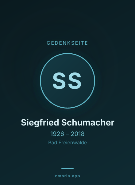 Gedenkportrait von Siegfried Schumacher