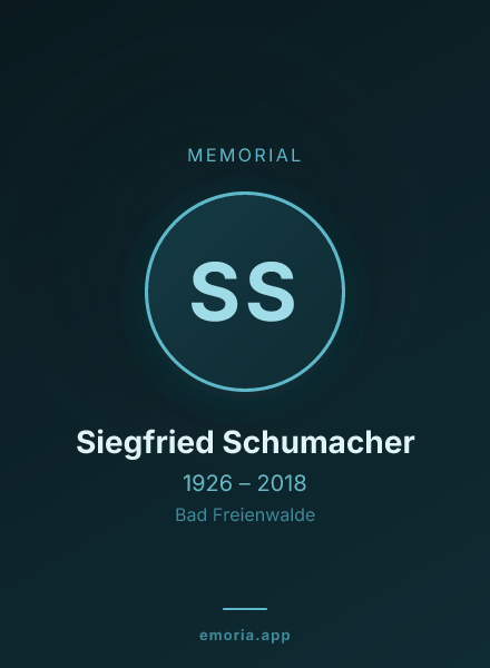 Memorial portrait of Siegfried Schumacher