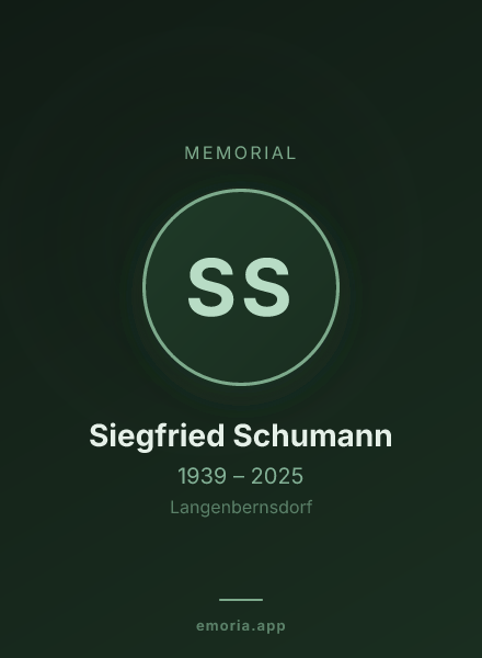 Memorial portrait of Siegfried Schumann