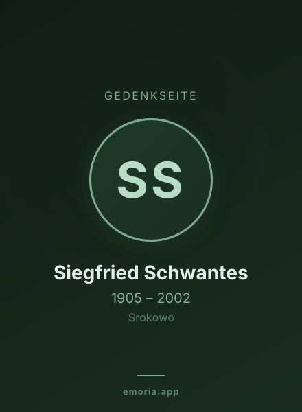 Gedenkportrait von Siegfried Schwantes