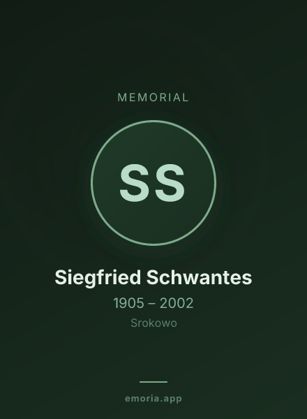 Memorial portrait of Siegfried Schwantes